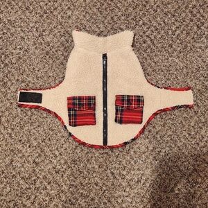 Friends Forever Dog Winter Coat Fleece and Flannel - Size Medium
